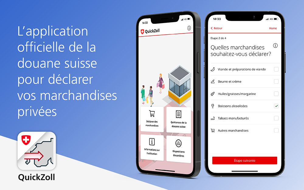 Page d'accueil de l'application QuickZoll